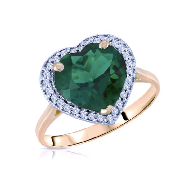 Galaxy Gold Products Jewelry - 14k Gold Ring w/ Diamonds & Lab. Created Emerald